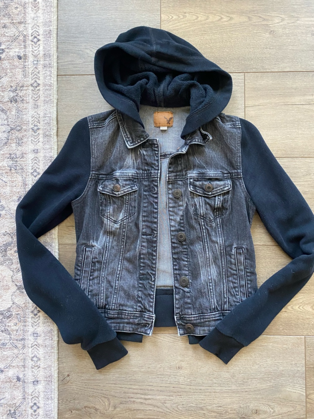 American Eagle Outfitters Black and Gray Two-Tone Jacket XS